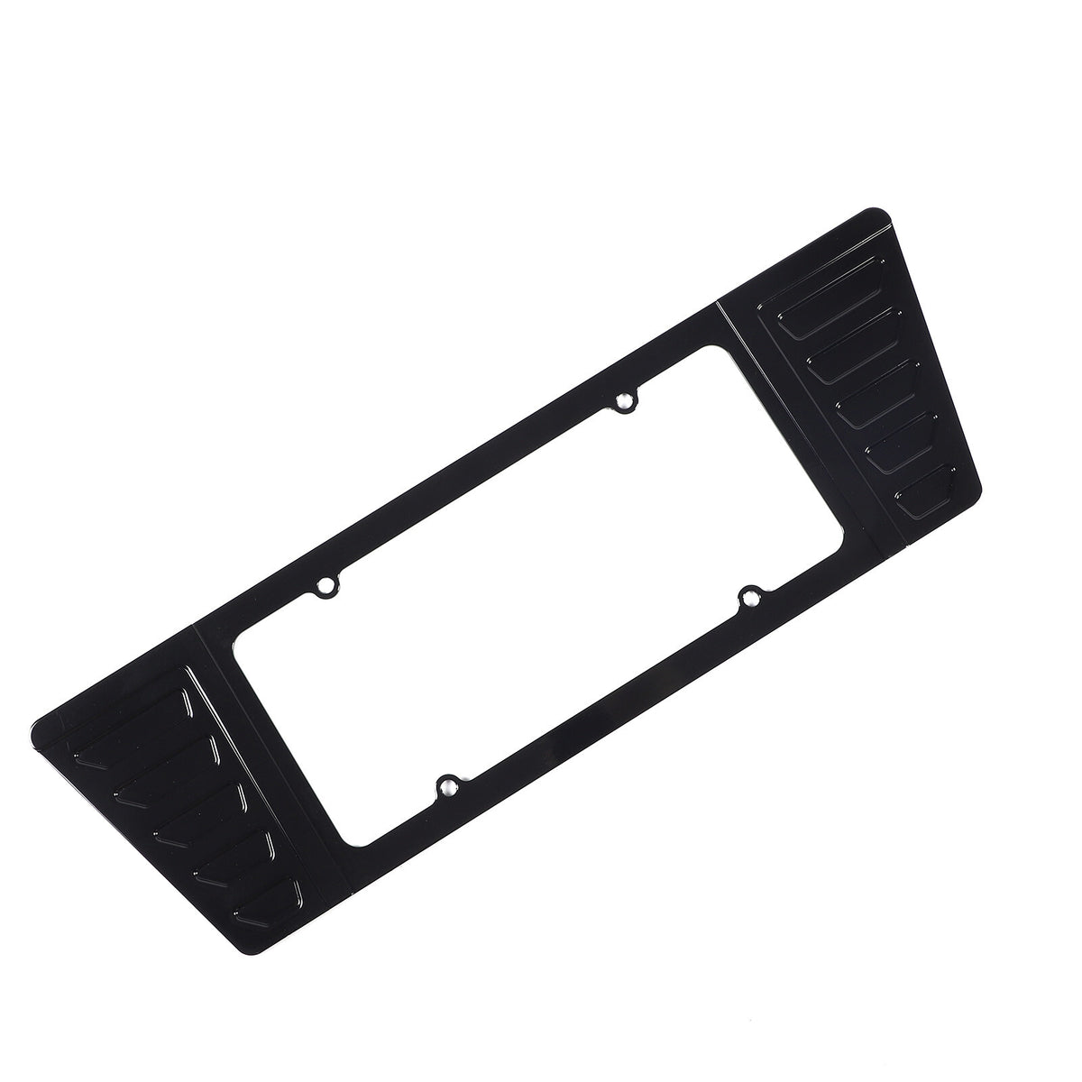 For Corvette C6 05-13 Rear License Plate Filler Trim Panel Aluminum Glossy Black 11