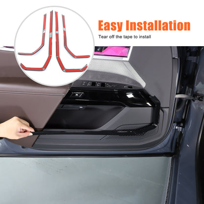 Glossy Black Inner door Armrest panel Trim Cover For BMW 7 Series G70 2023-2025 9