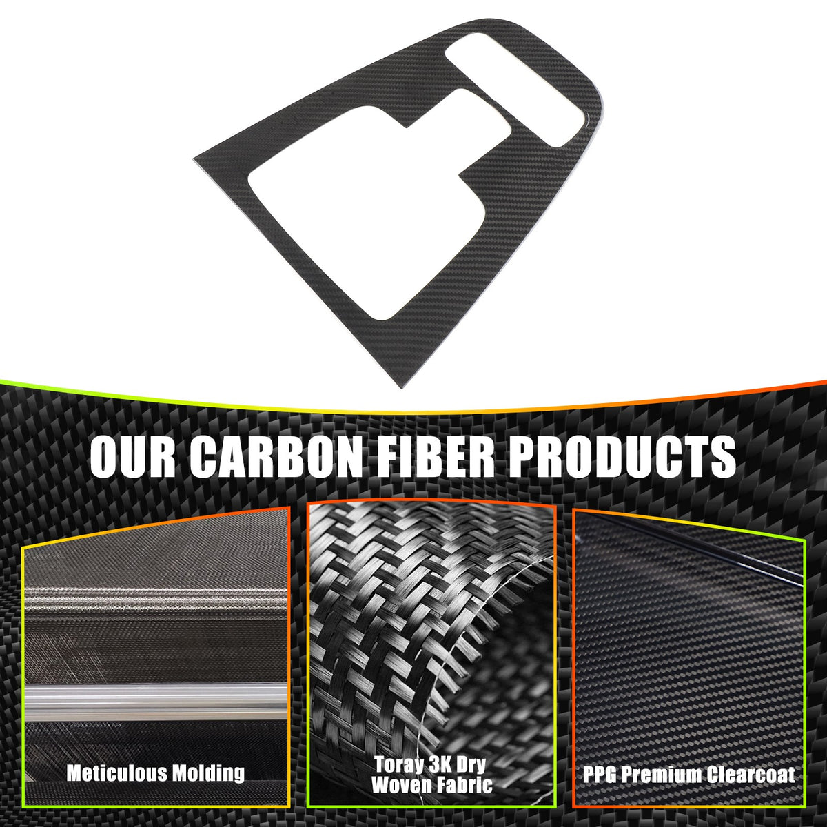 Real Carbon Fiber Gear Shift Panel Trim Cover For Benz GLE V167/GLS X167 2020+ 18