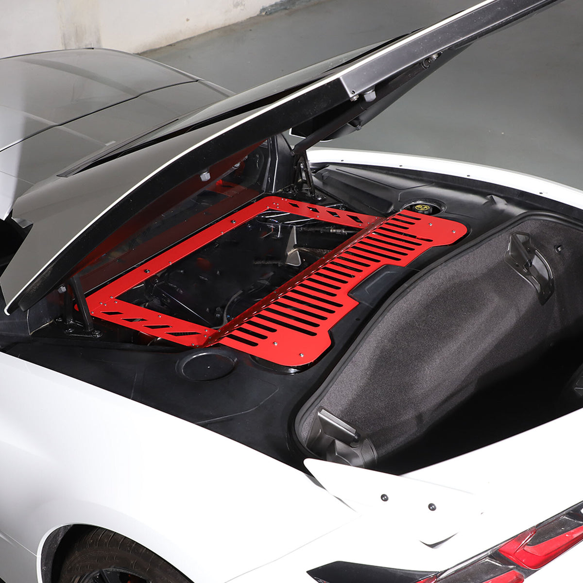 Red Alloy Engine Bay Panel Cover Trim Fit For Corvette C8 2020-26 15