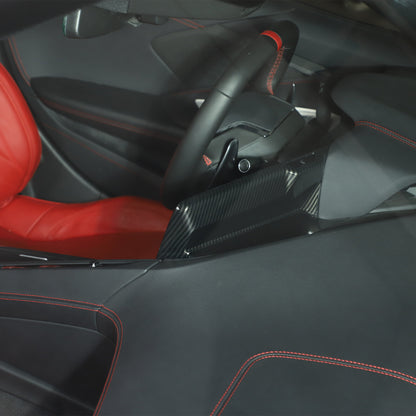 Carbon Fiber ABS Navigation Exterior Trim Cover Frame For Corvette C8 2020-2025 14