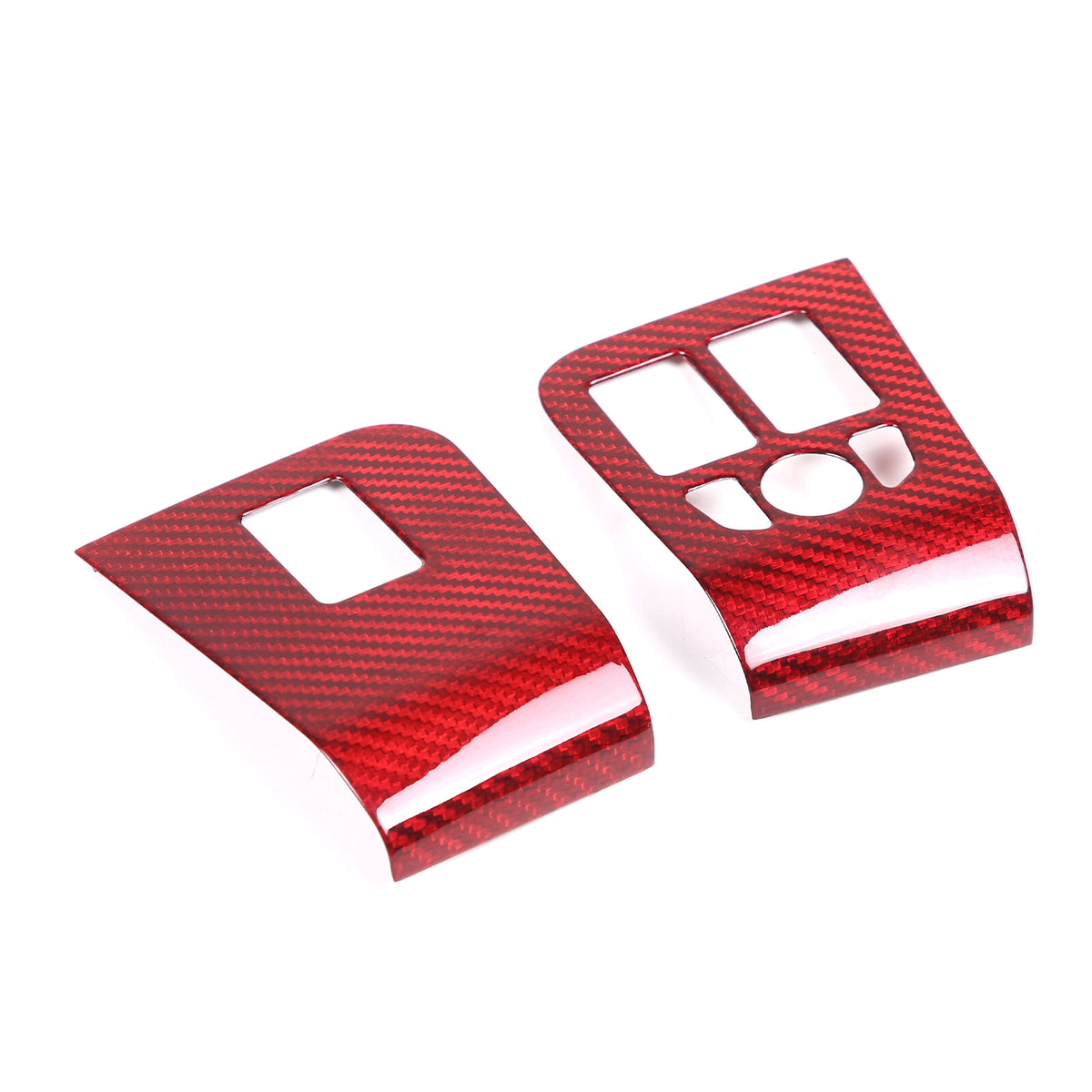 Red Carbon Fiber Window Lift Switch Button Trim Frame For Jaguar F-TYPE 2013-18 12