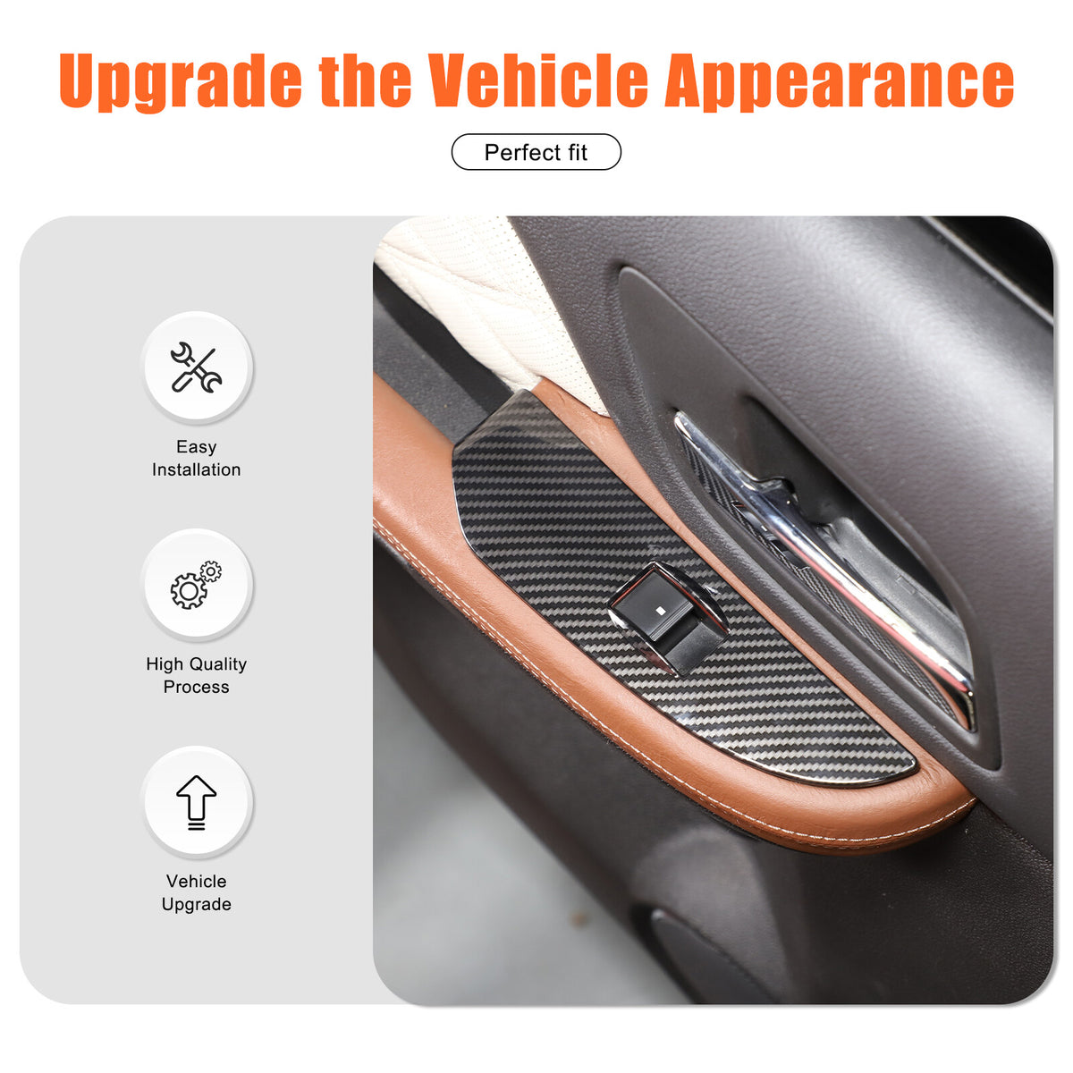 ABS Carbon Fiber Interior Decor Trim Cover For Cadillac Escalade 2007-14 19