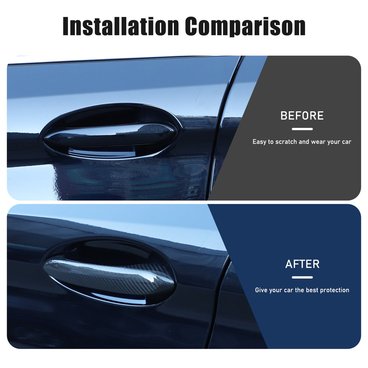 Real Carbon Fiber Outer Door Handle Protector Cover For BMW 5 Series 2022 4