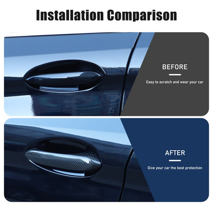 Real Carbon Fiber Outer Door Handle Protector Cover For BMW 5 Series 2022 4
