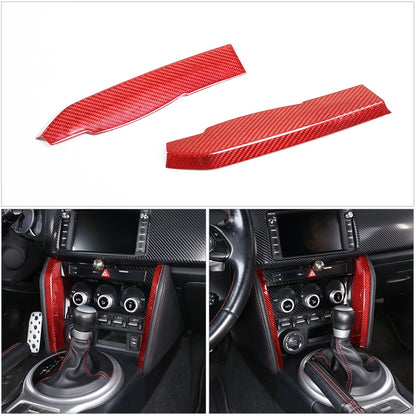 Red Carbon Fiber Center Control Side Panel Trim For Subaru BRZ Scion FR-S 12-20 5