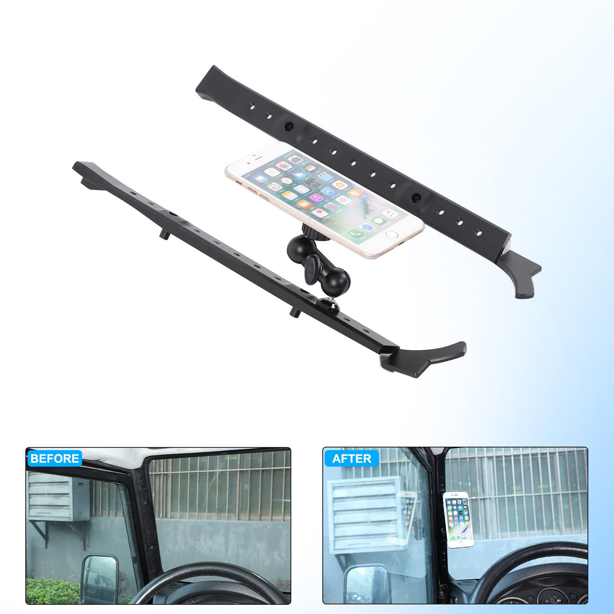 Black Magnetic A-Pillar Mount Bracket For Land Rover Defender L316 2004-2018 19