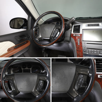 Real Dry Carbon Fiber Steering Wheel Side Button Trim For Hummer H2 2003-2007 5