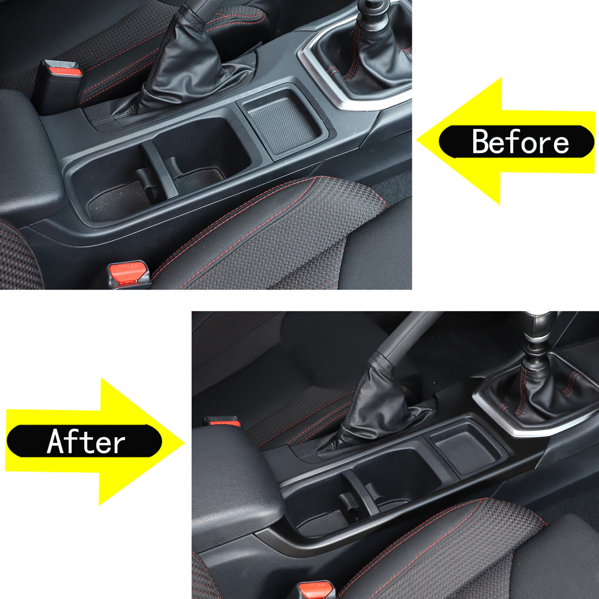 Matte Black Center Console Gear Shift Cup Holder Trim for Subaru WRX VB MT 22-24 2