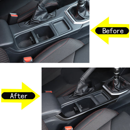 Matte Black Center Console Gear Shift Cup Holder Trim for Subaru WRX VB MT 22-24 2