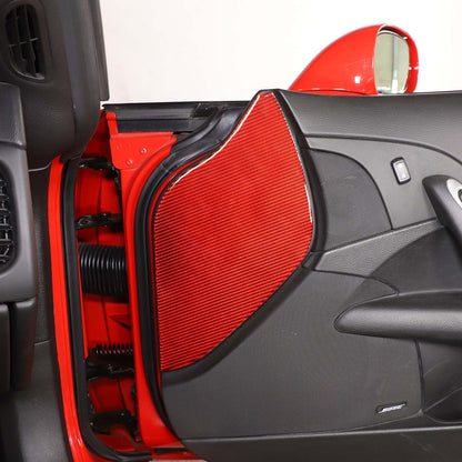 Red Carbon Fiber Door Pad cushion Panel Cover Sticker For Corvette C6 2005-13 9