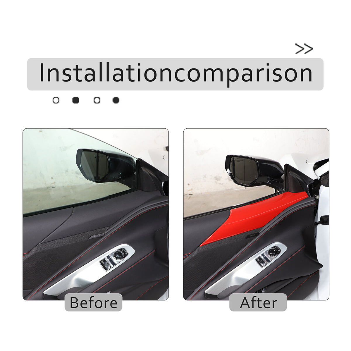 Sport Red Interior Door Panel Trim Cover Sticker Fit For Corvette C8 2020-26 6