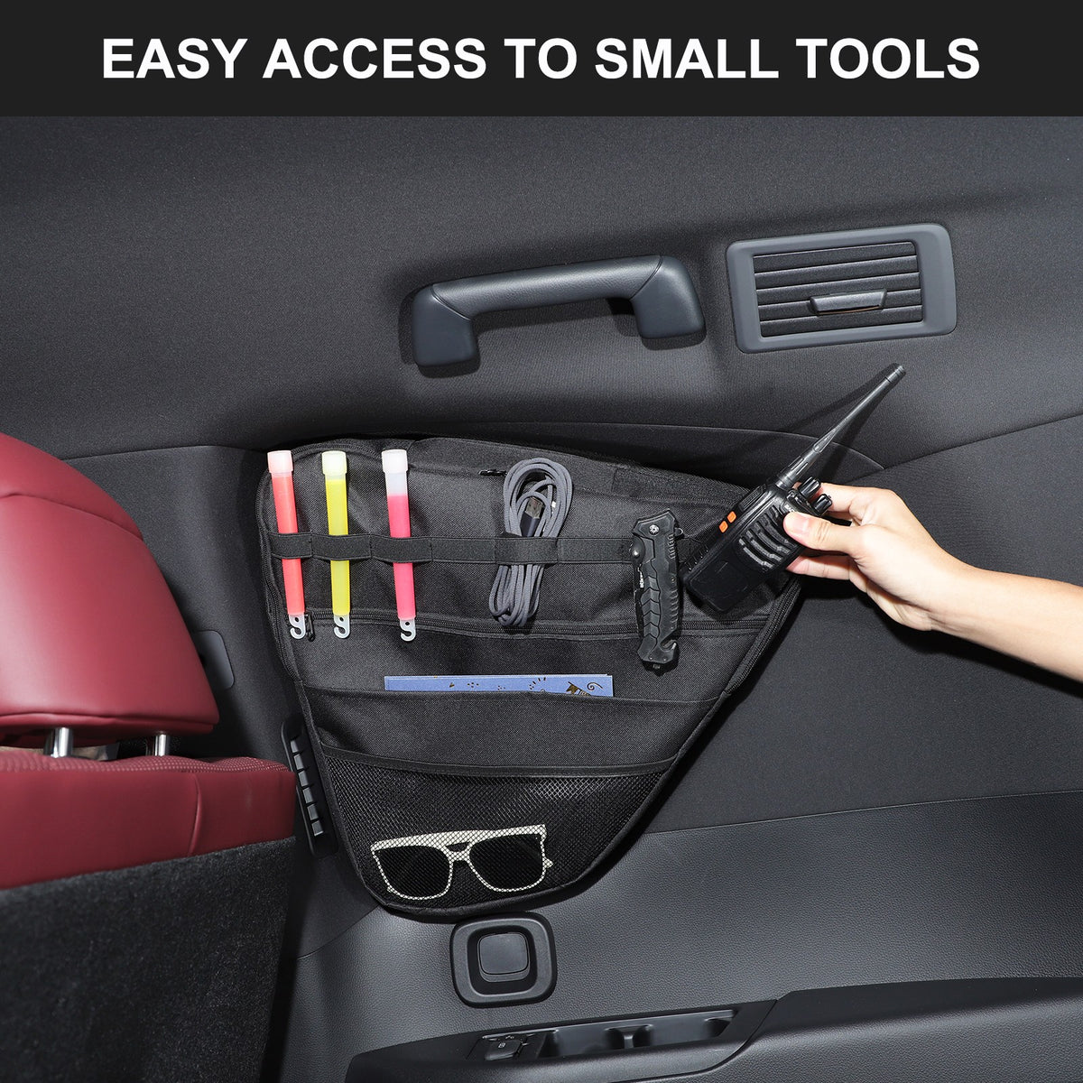 Rear Trunk Cargo Side Window Organizer Storage Pouch For Lexus LX 2022+ 4