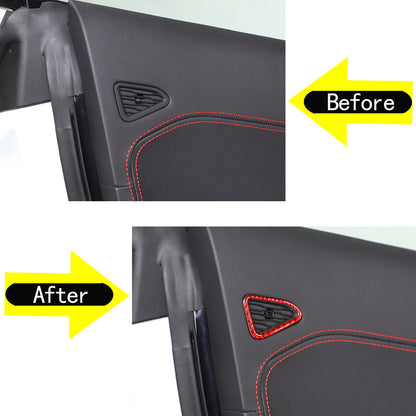 Red Soft Carbon Fiber Interior Decor Trim Kit Cover Set For Corvette C8 20-25 94