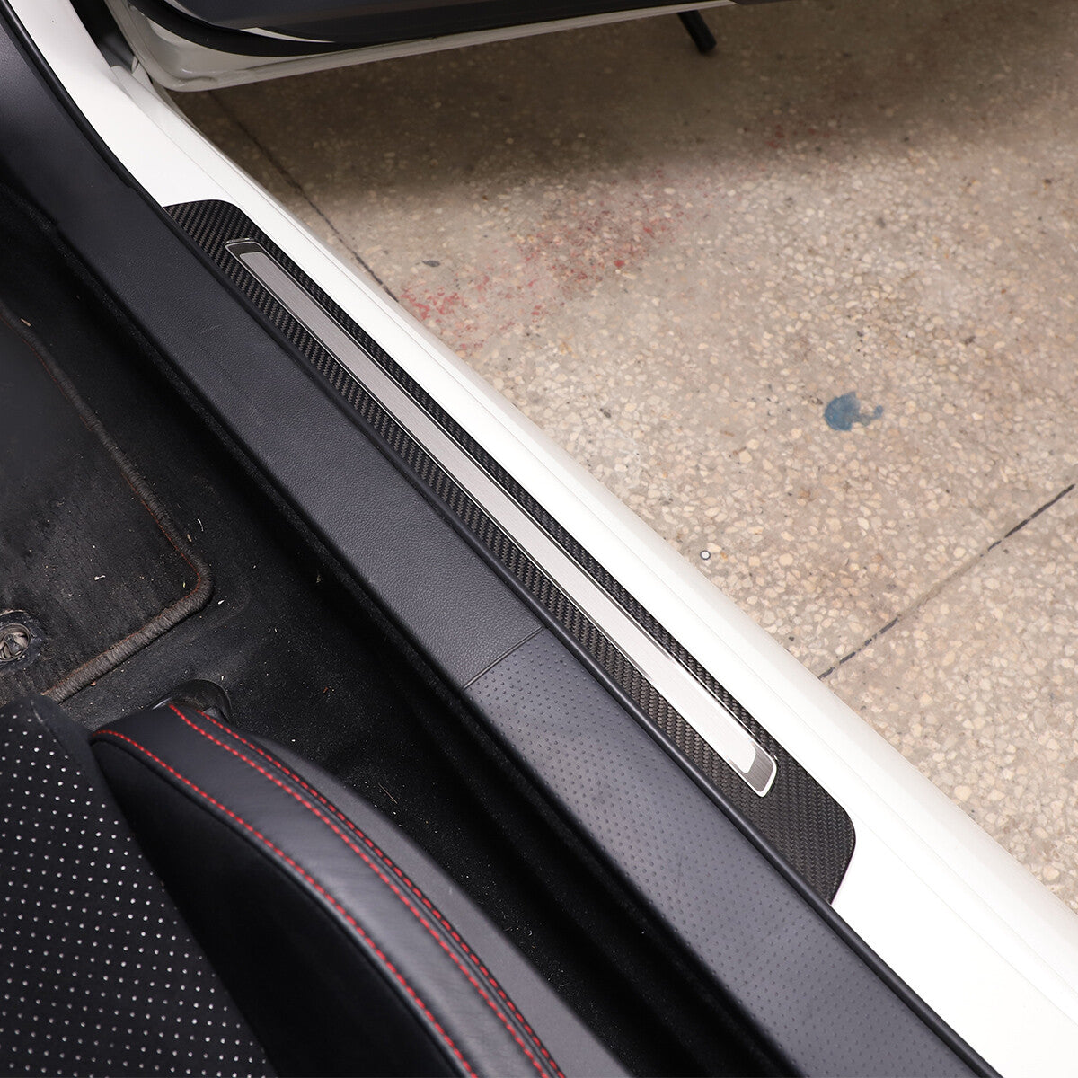 Carbon Fiber Hollow External Door Sill Cover Trim Strip For Subaru BRZ 2022-23 6