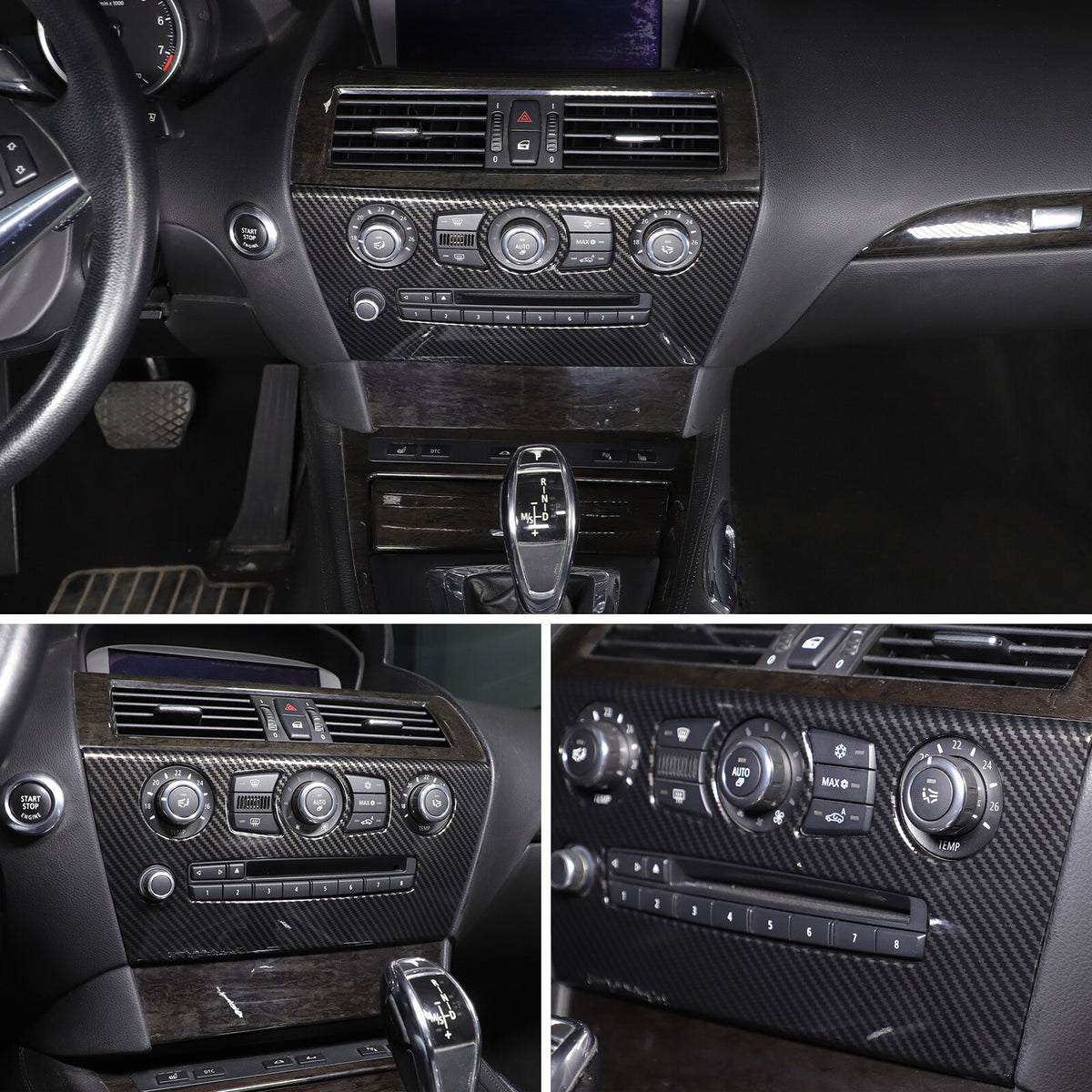 ABS Carbon Center Air Conditioning Cover Trim For BMW 6 Series E63 E64 2004-2009 9