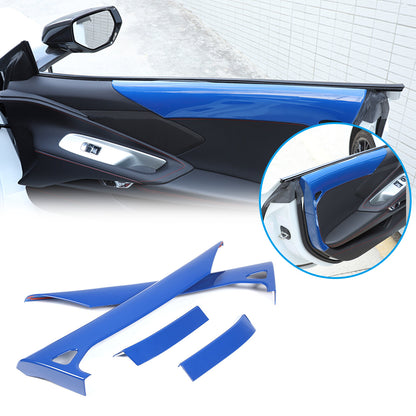 Blue ABS Inner Interior Door Panel Cover Trim For Corvette C8 Z51 Z06 2020-26 4