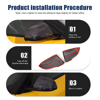 Honeycomb Carbon Fiber Side Mirror Cover Trim Fit For Toyota Supra A90 2019-24 18