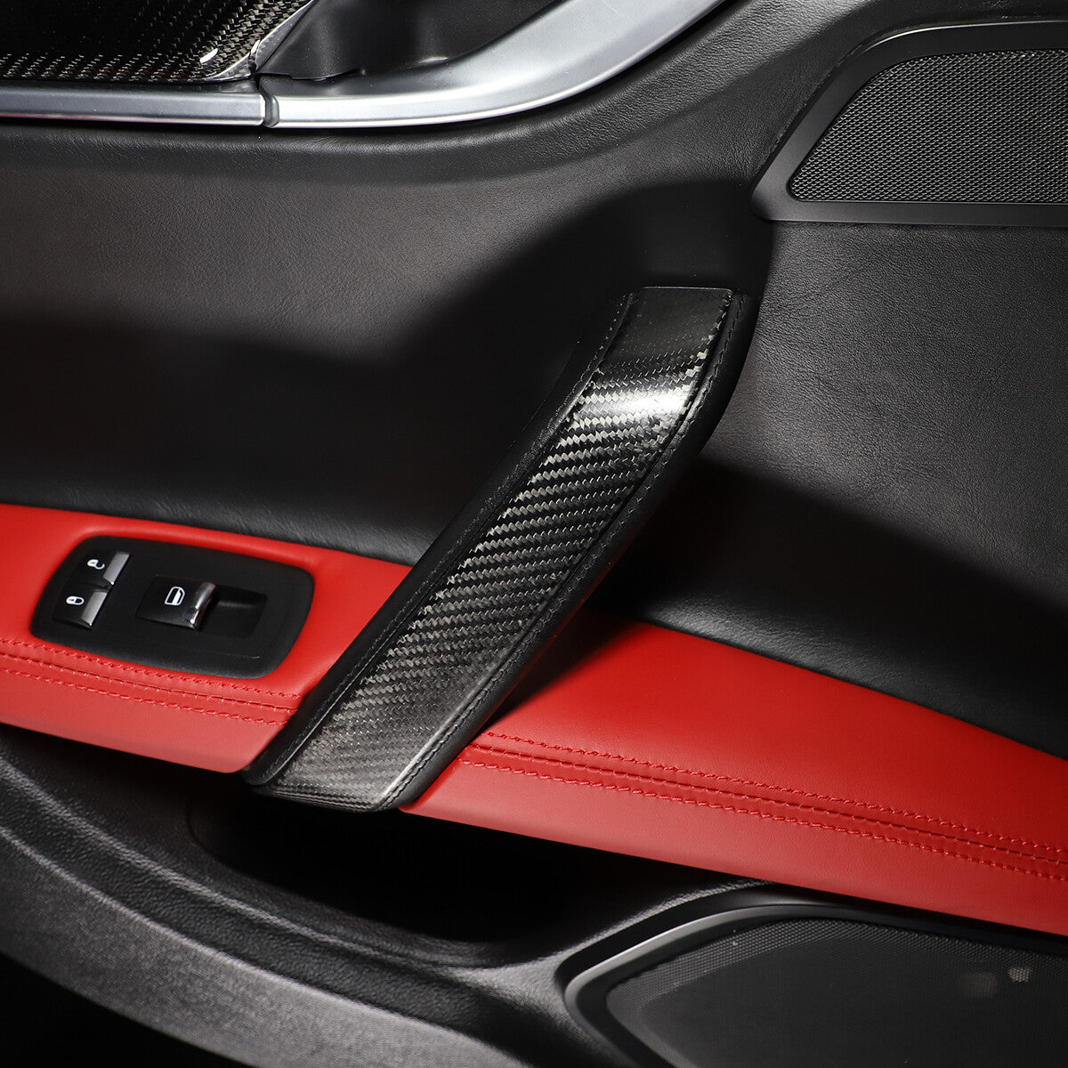 For Maserati Ghibli /Quattroporte 14-24 Real Carbon Fiber Door Handle Panel Trim 4