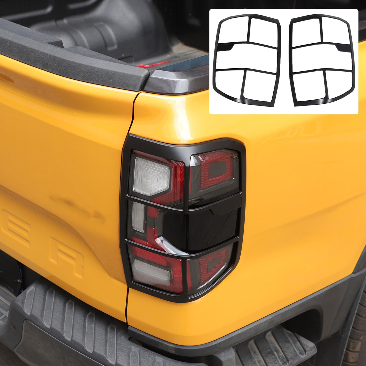 Matte Black ABS Tail Light Frame Trim For Ford Ranger T9 2023+ US 1