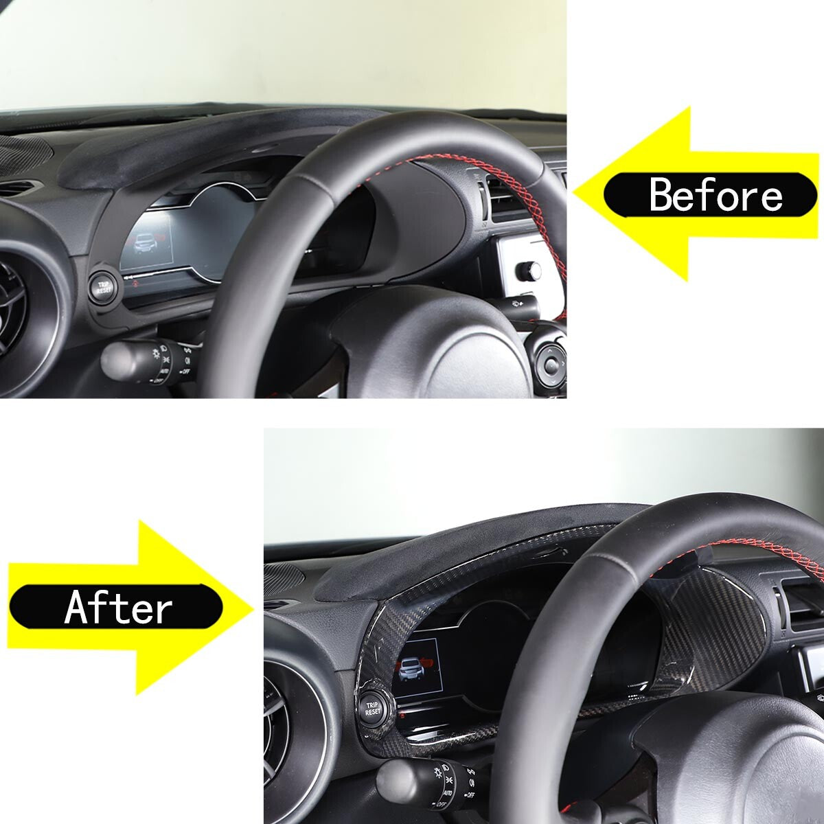 Dry Carbon Fiber Tachometer Frame Cover Trim Fit For GR86 BRZ STI 2022-2026 US 5