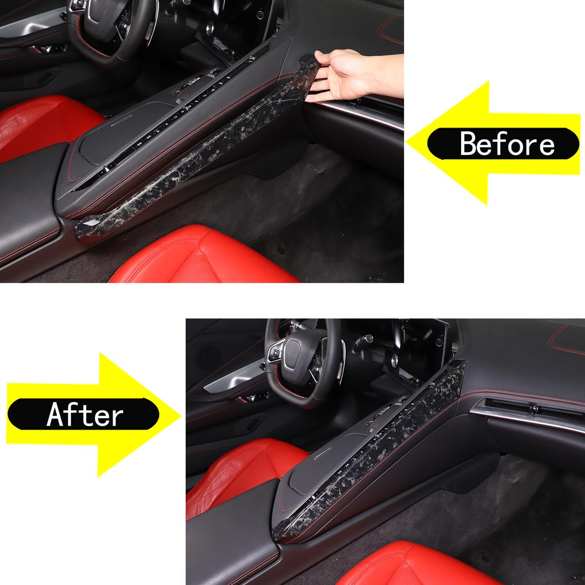 Forged Real Carbon Fiber Full Interior Set Cover Trim Kit For Corvette C8 20-25 - Variants 1-5 39