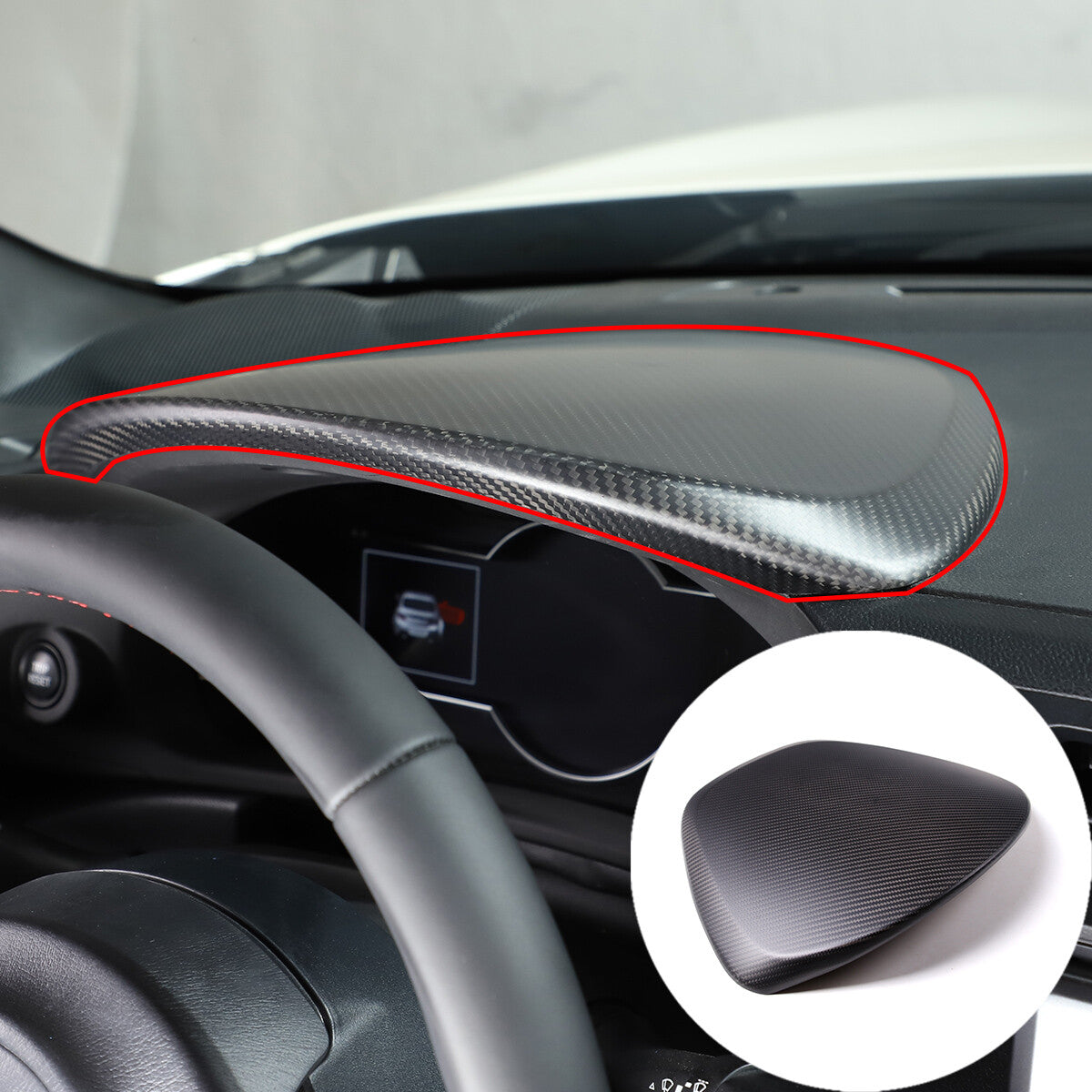 Matte Carbon Fiber Interior Dashboard Cover Trim For Toyotaa Subaru BRZ 2022 1
