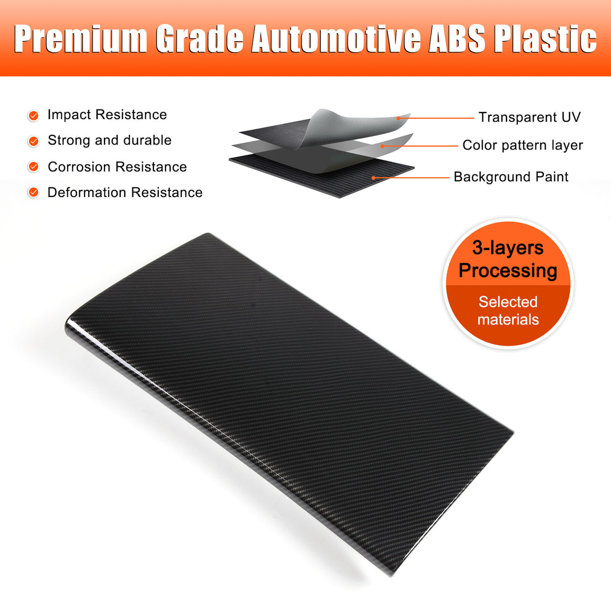 ABS Carbon Fiber Co-pilot Storage Glove Box Cover Trim For C8 Corvette 2020-2026 21