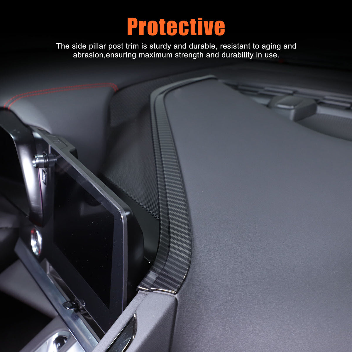ABS Carbon Fiber Navigation Screen Rear Trim Cover For Corvette C8 2020-2025 US 10