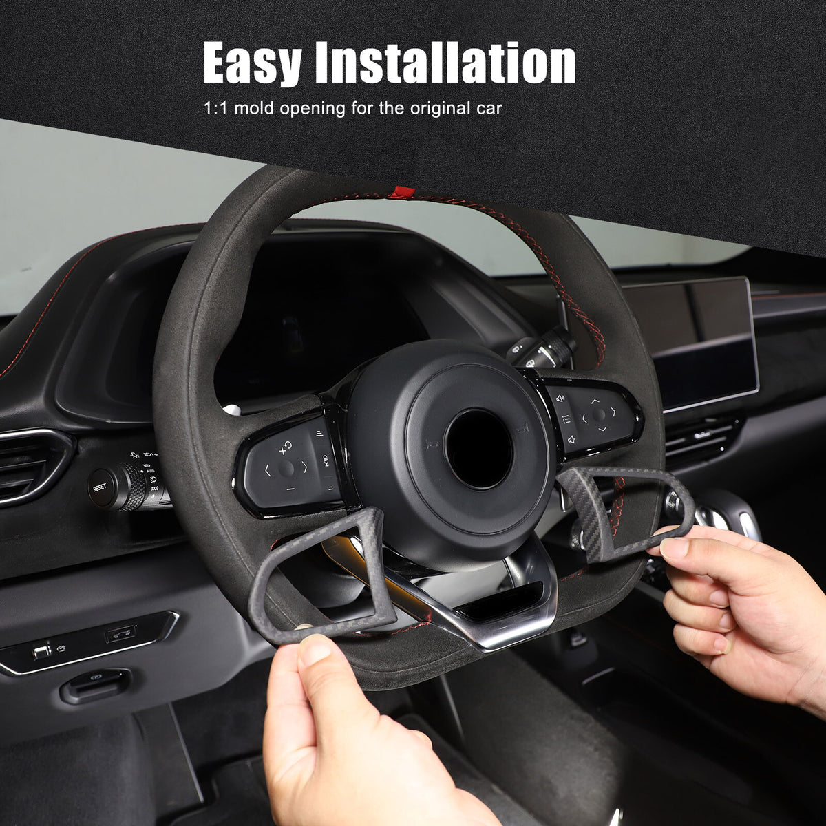 Matte Real Carbon Fiber Steering Wheel Button Cover Trim For Lotus EMIRA 21-25 19