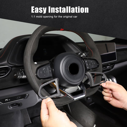 Matte Real Carbon Fiber Steering Wheel Button Cover Trim For Lotus EMIRA 21-25 19