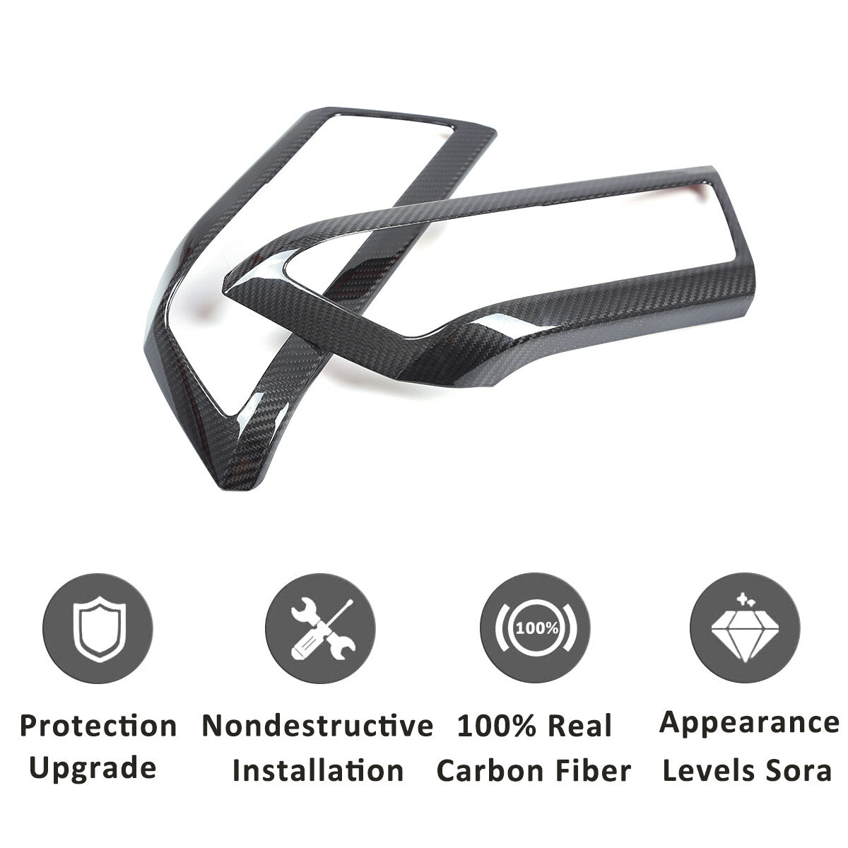 Real Carbon Fiber Door Handle Frame Cover Trim For Land Rover Defender 90 20-23 7