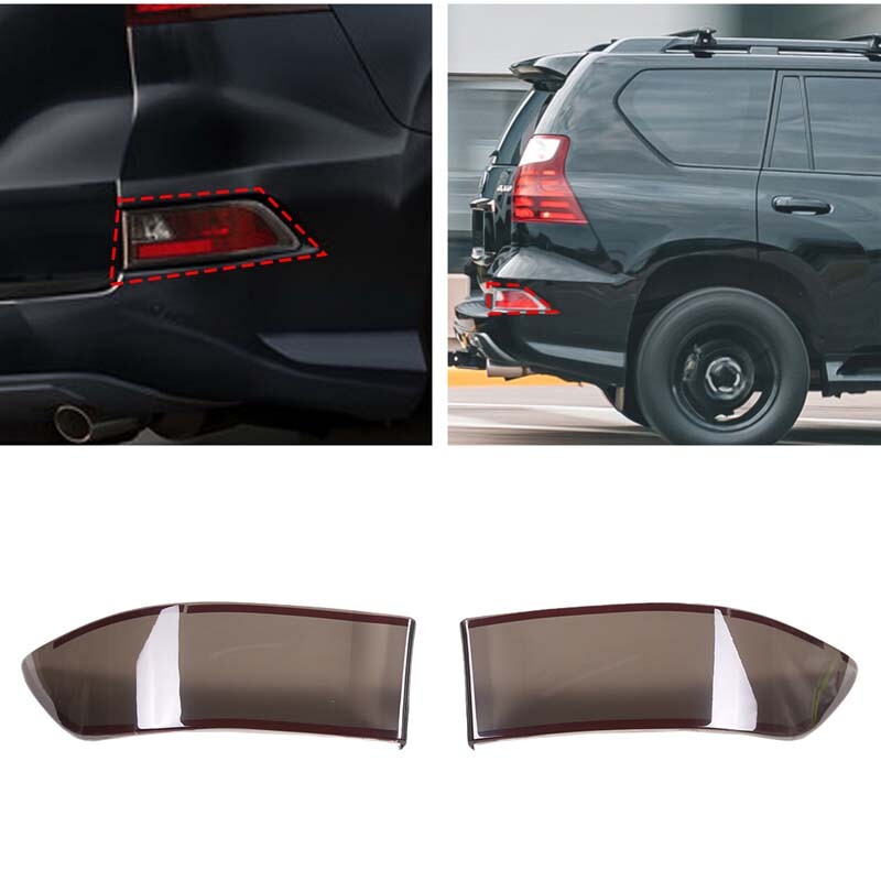 Smoked Black Rear Fog Tail Light Lamp Decor Cover Trim for Lexus GX460 2014-2023 4
