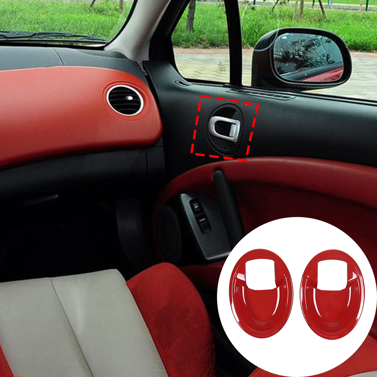 7pcs Red ABS Interior Center Console Trim Cover For Mitsubishi ECLIPSE 2006-11 7