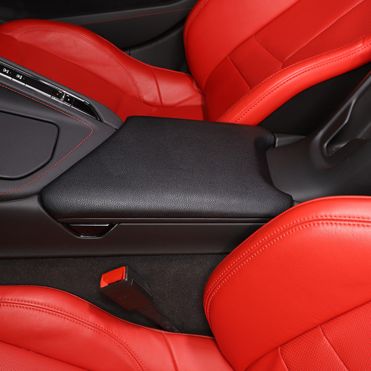 ABS & PU Leather Center Console Armrest Box Cover For Corvette C8 2020-26 US 8