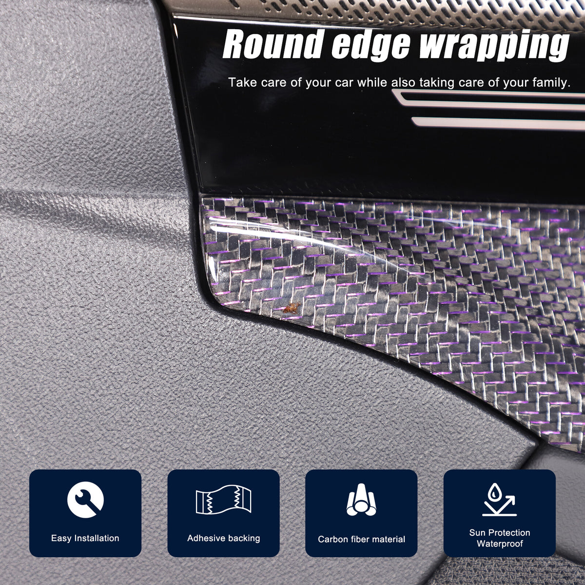 Real Carbon Fiber Interior Door Handle Panel Cover Trim For BMW 5 Series G60 24+ 19