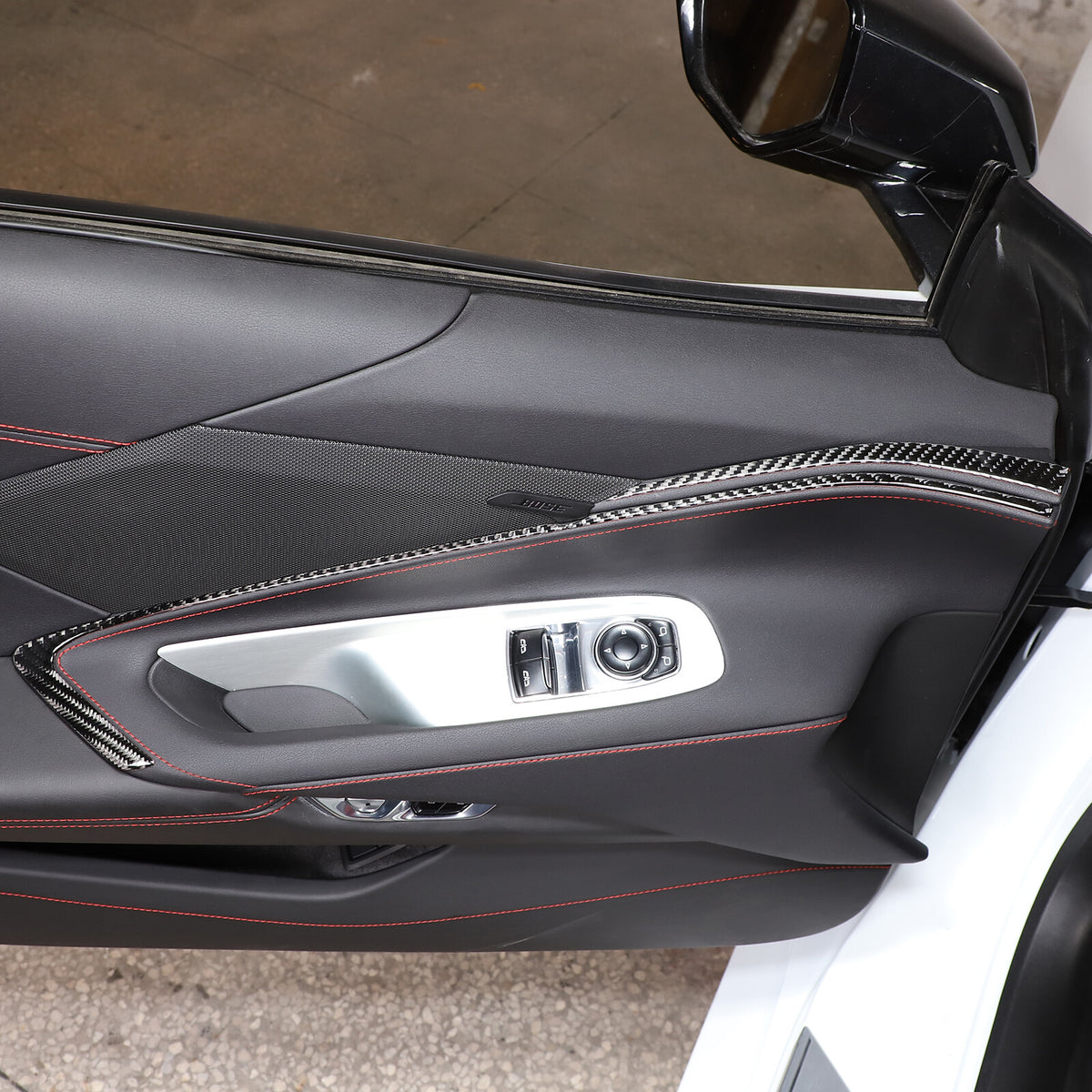 Real Carbon Fiber Interior Inner Door Strip Trim Cover For Corvette C8 2020-2026 6