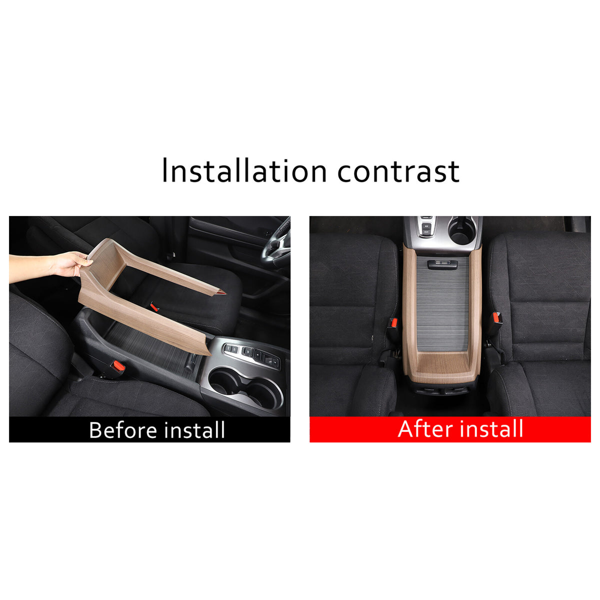 ABS Wood Grain Center Console Armrest Box Side Panel Trim for Honda Pilot 15-22 22