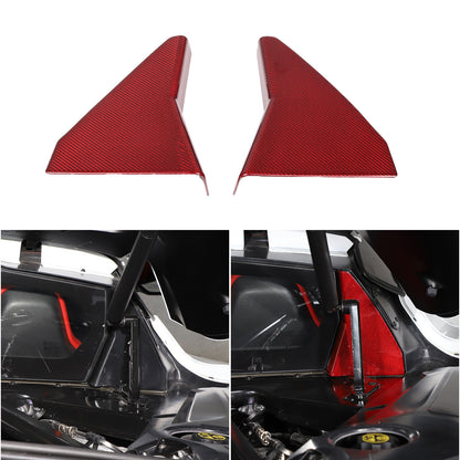 Red Real Carbon Fiber Rear Window Corner Panel Cover Trim For Corvette C8 20-26 5