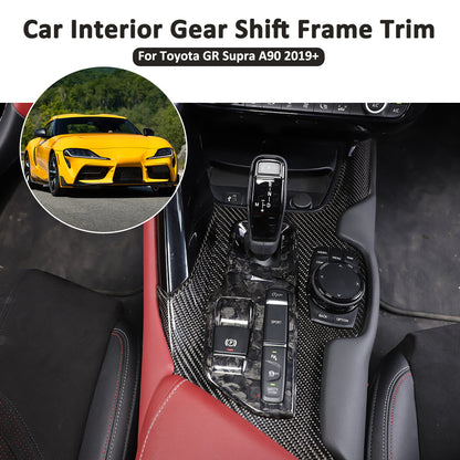 Forged Console Gear Shift Box Panel Trim Cover For Toyota Supra A90 2019-2022 5