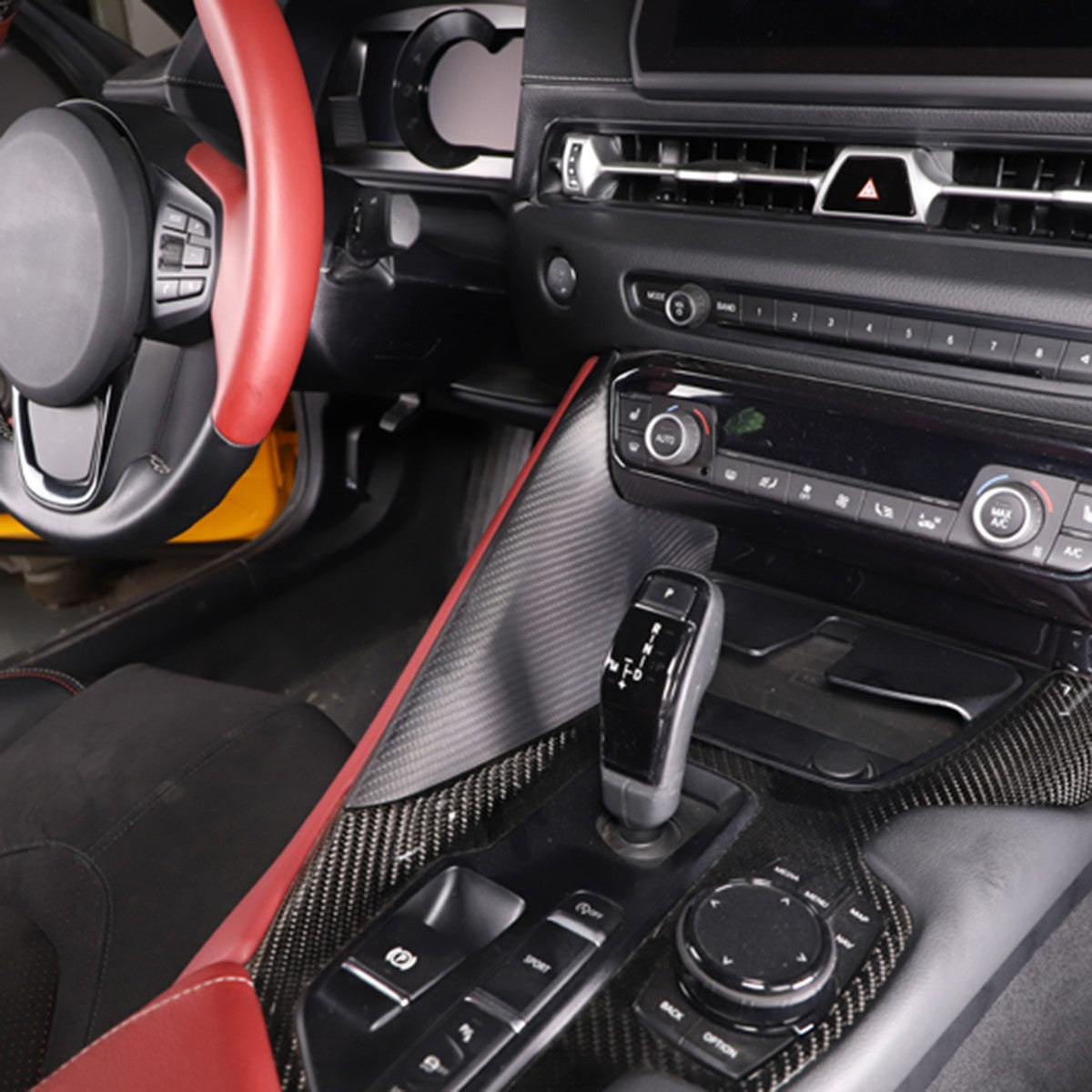 Matte Real Dry Carbon Fiber Center Console Side Panel Trim For GR Supra 2019-24 4