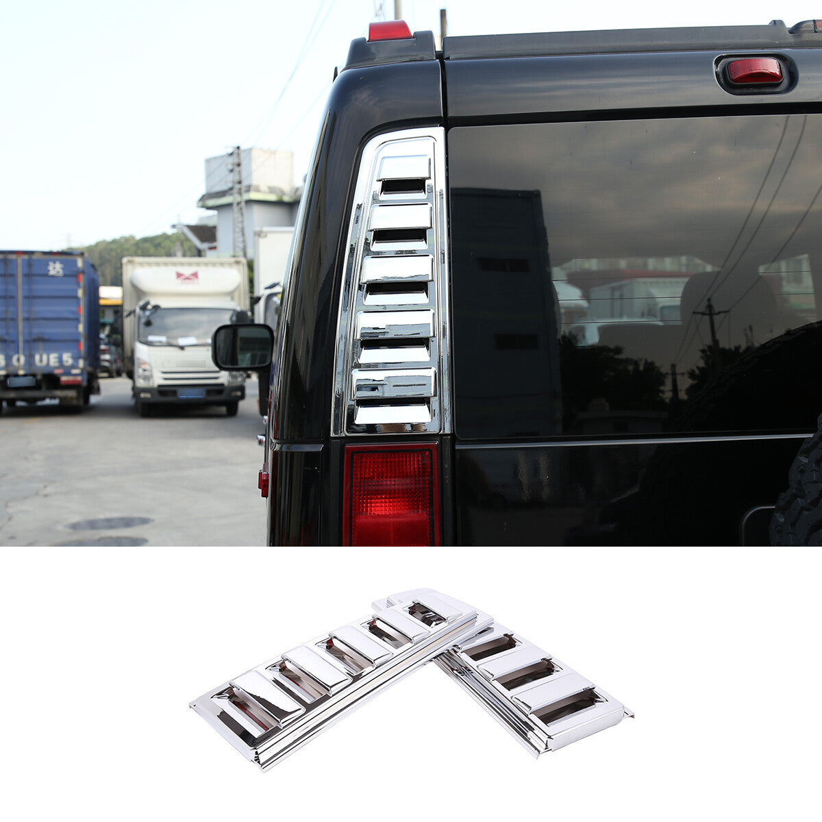 Silver Chrome Exterior Door Handle Mirror Hood Vent Trim Kit For Hummer H2 03-09 43