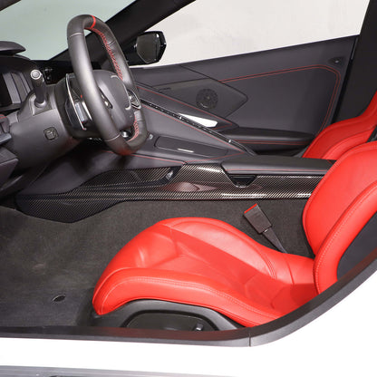 ABS Carbon Fiber Center Console Side Trim Strip Cover For Corvette C8 2020-2026 7