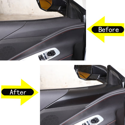 Matte Black ABS Full Interior Set Cover Trim Kit For Corvette C8 2020-25 - Styles 1-5 70