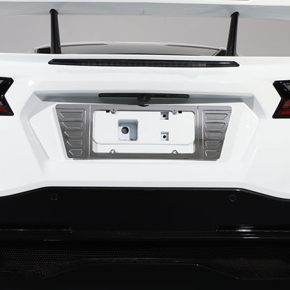 Alloy Rear License Plate Filler Trim Cover For Corvette C8 Stingray Z51 20+ 10