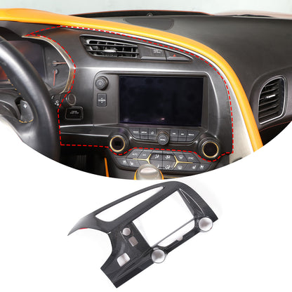 Real Carbon Fiber Center Dashboard AC Air Vent Cover Trim For Corvette C7 14-19 8