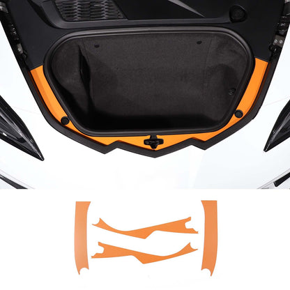 Yellow Front Trunk Bezel Gloss Stainless Plate Trim Strip For Corvette C8 20-26 3