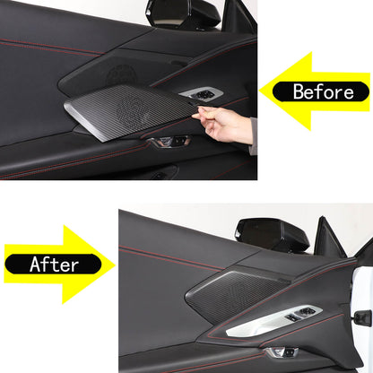 Matte Real Dry Carbon Fiber Interior Decor Trim Cover For Corvette C8 2020+ 117