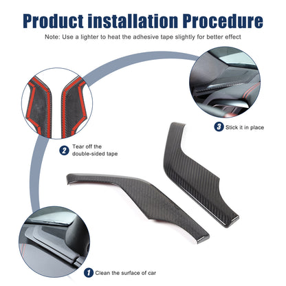 Real Carbon Fiber Dashboard Side Console Pitched Horn Cover For Corvette C8 20+ 9