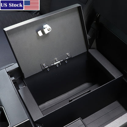 Center Console Safe Storage Box with Keys & Tray for Toyota Tundra 2022+ US 1
